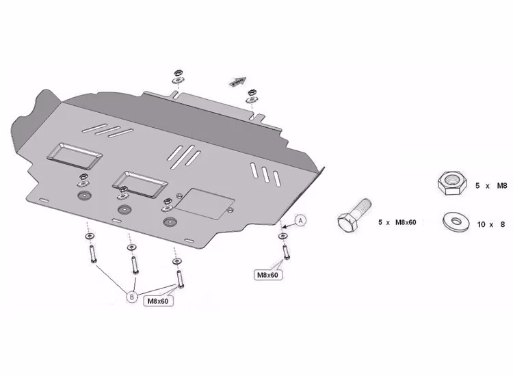 Underkörningsskydd / Hasplåt Nissan Navara D23 2015+