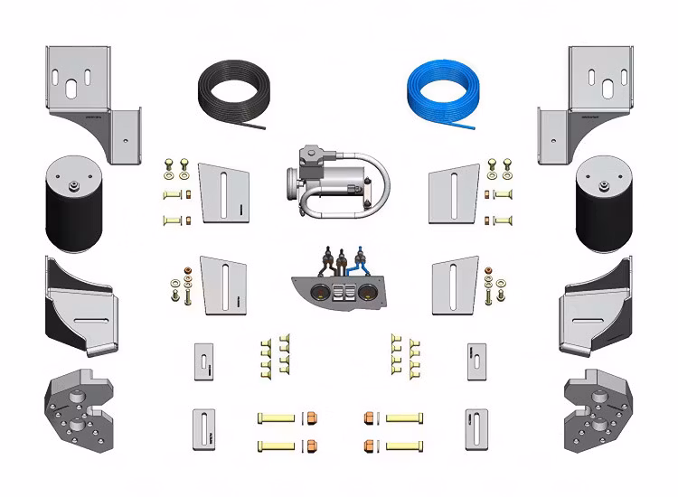 Luftfjädring inkl. kompressor AL-KO chassi 90mm G-Axel 2007+