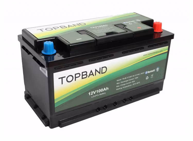 Litiumbatteri Topband 100Ah med inbyggd värme och blåtand