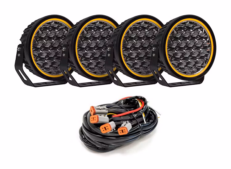 4-Pack W9 Phoenix XTREME LED extraljus med kabelsats