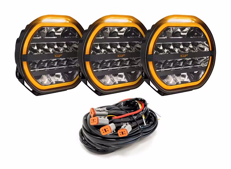 W-Light Fury 9tum LED-extraljus med inbyggt blixtljus 3-pack