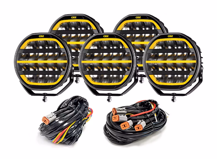 5-Pack OZZ XR2 P9" LED extraljus med kabelsats
