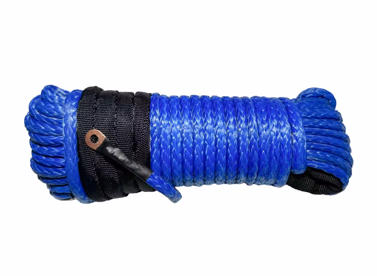 Blått enkelflätat premium syntet vinschlina 6mm / 3,2T / 15m