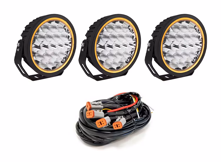 3-Pack W-Light Neptune GEN2 9″ LED-extraljus med kabelsats