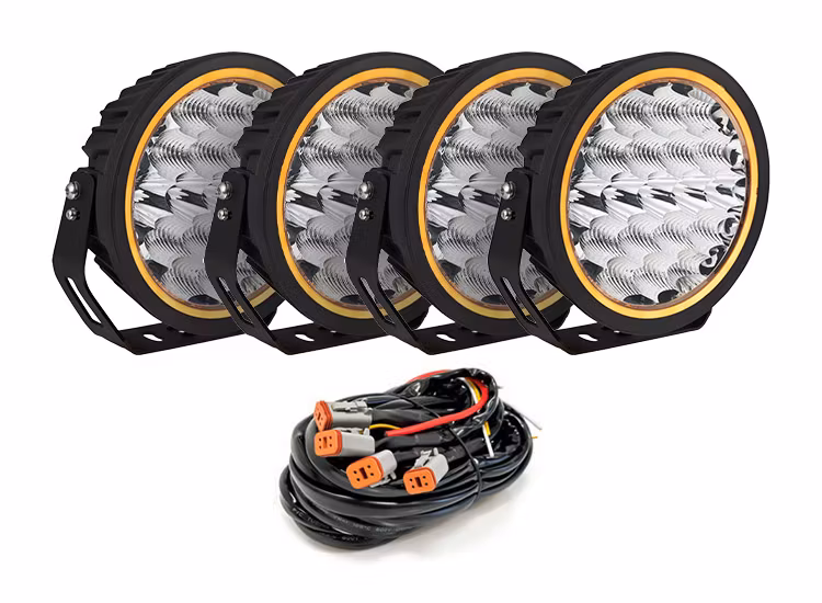 4-Pack W-Light Neptune GEN2 9 tum LED-extraljus med kabelsats