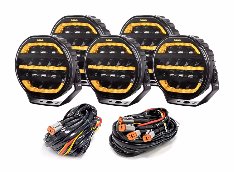 5-Pack OZZ XR2 P7″ LED extraljus med kabelsats