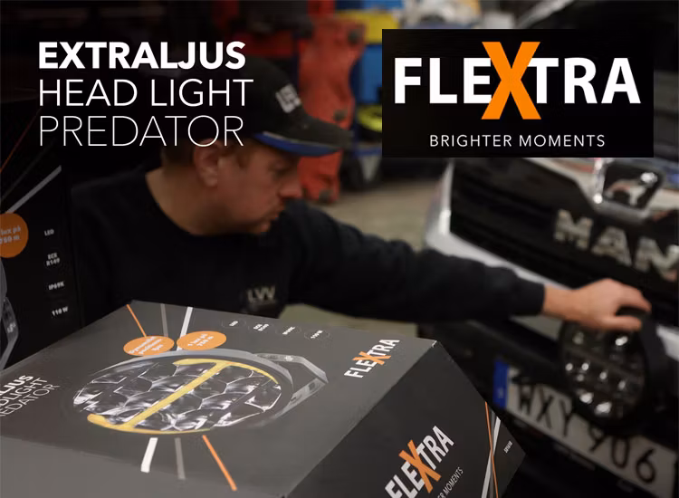5-pack Predator 9 tum LED extraljus med kabelsats