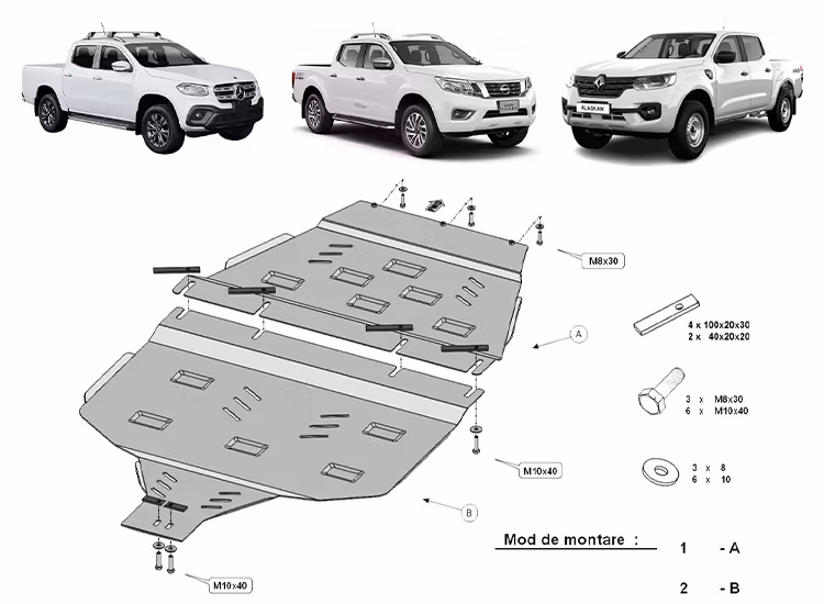 Underkörningsskydd Växellåda Alaskan 2017+ / Navara 15-21 / X-Klass 17-20