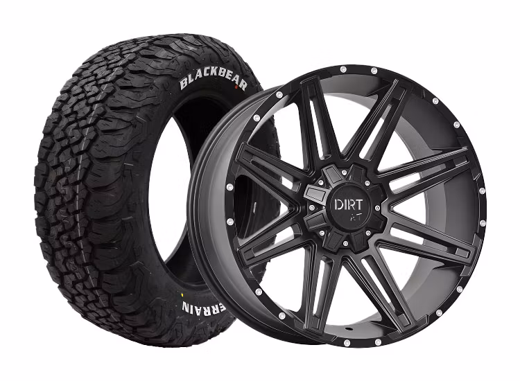 Komplett fälgpaket D88 Flatblack 8×18 5/118 5/130 ET48 245/60R18