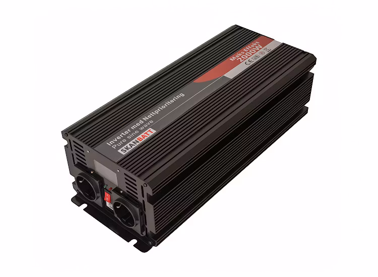Inverter Skanbatt 12V 2000W Ren Sinus med Nätprioritering och Trådlös Fjärrkontroll