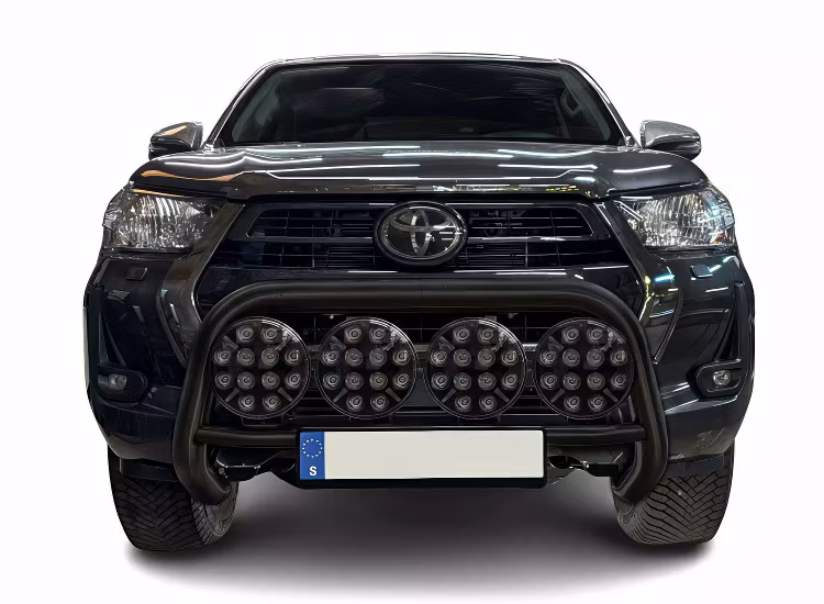 Frontbåge låg svart för 4st extraljus Toyota Hilux 2019+