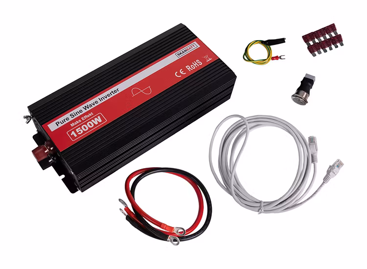 SKANBATT Inverter 12V 1500W Ren Sinus med Brytknapp