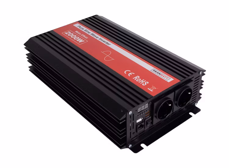 SKANBATT Inverter 12V 2000W Ren Sinus med Brytknapp