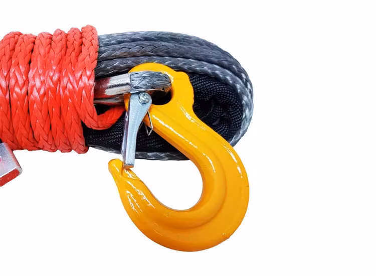 Syntetrep 6 mm x 15 m med krok & splits – Grå – 3,6T