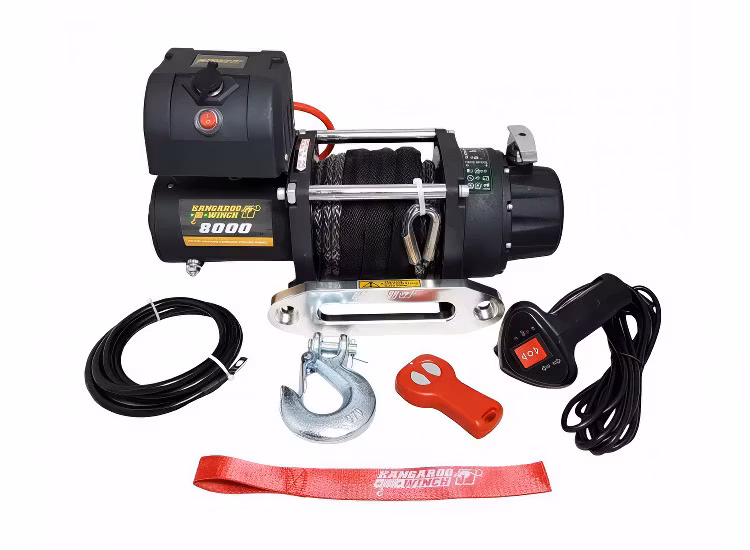 Kangaroowinch K8000E 12V syntetlina + fjärrkontroll