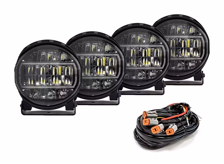 4-Pack BriodLights Edge 9″ extraljus med kabelsats