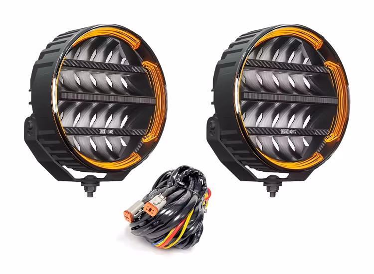 2-Pack BriodLights Olympus 2.0 9″ LED extraljus med kabelsats