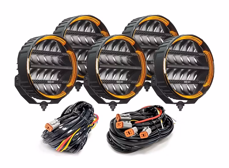 5-Pack BriodLights Olympus 2.0 9" LED extraljus med kabelsats