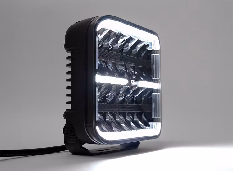 2-Pack OZZ SQR 9 tum LED extraljus med kabelsats