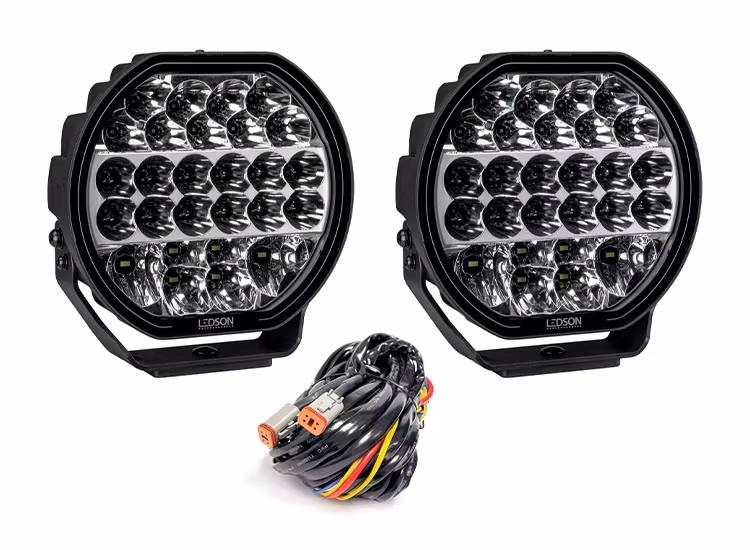 2-Pack Ledson Sledge9 9 tum LED extraljus med kabelsats