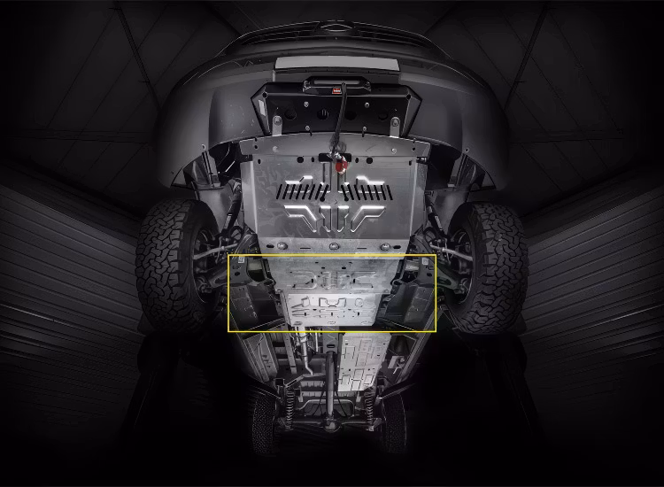 Underkörningsskydd Alu 6mm fördelningslådan Sprinter 4X4 2022+