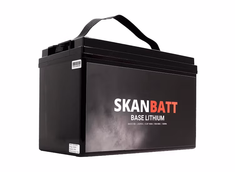 SKANBATT Base Litium 12V 100Ah 100A BMS 3 Års garanti - Husbil
