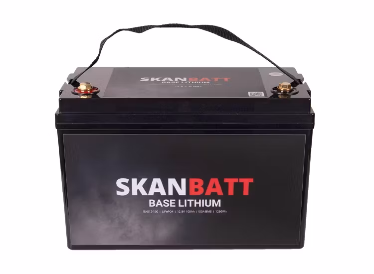 SKANBATT Base Litium 12V 100Ah 100A BMS 3 Års garanti - Husbil