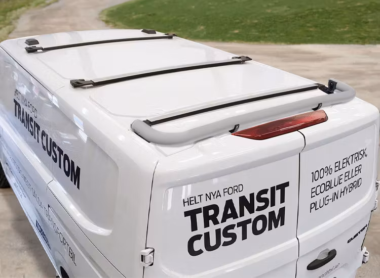 T-RACK Ford Transit Custom med original takräcke 24- bakre takbåge