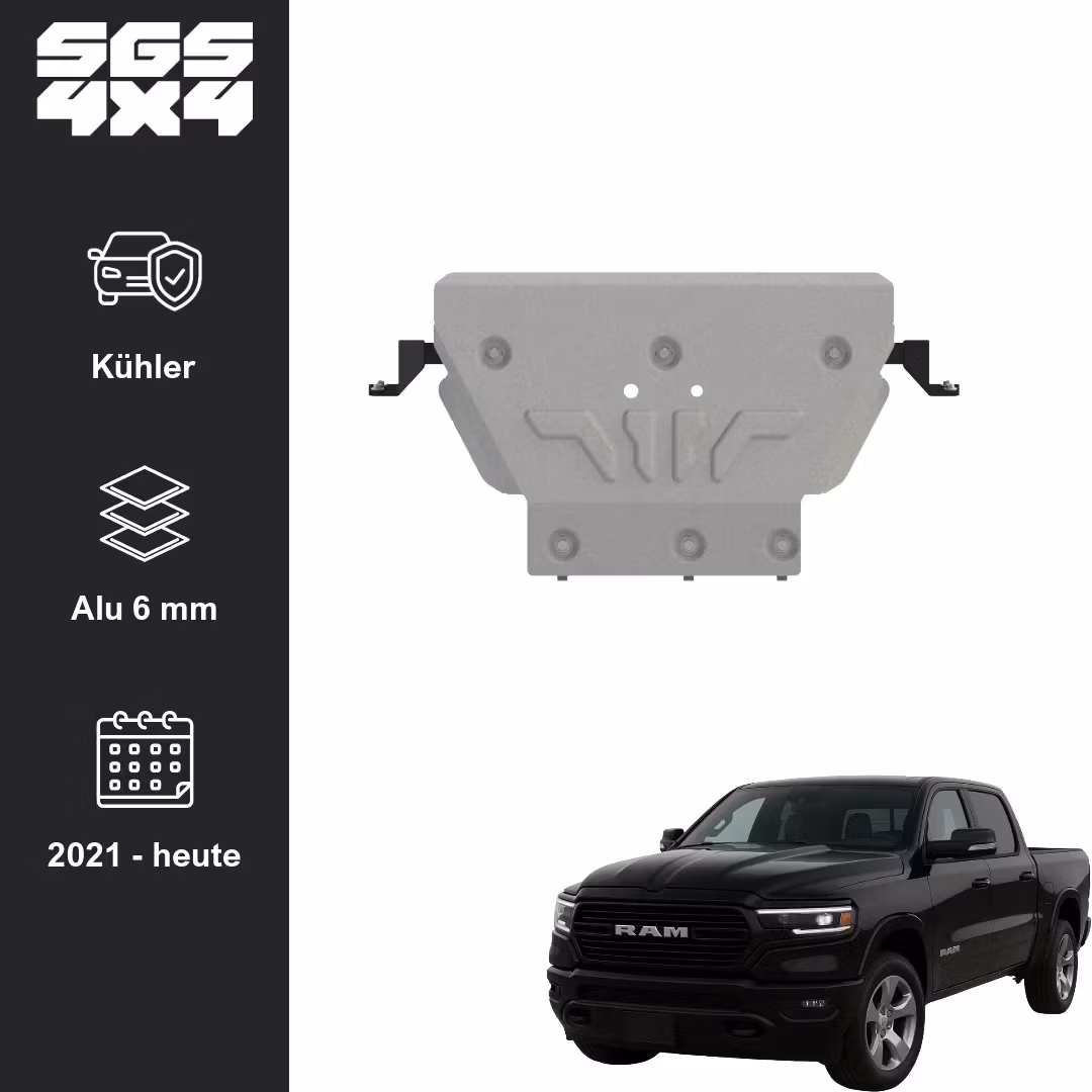 Hasplåt kylare Alu 6 mm Dodge RAM 1500 2019-2024