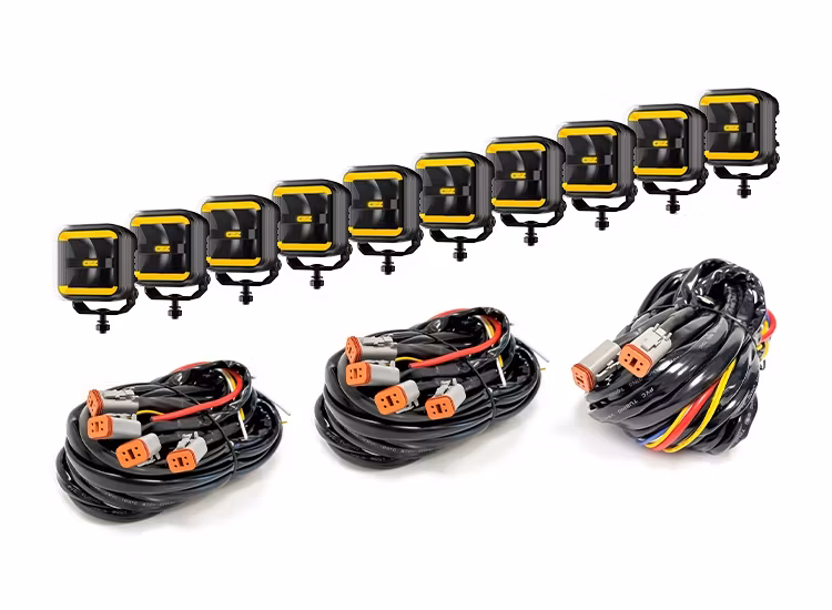 10-Pack Extraljus OZZ SQR 3 tum med dynamiskt positionsljus