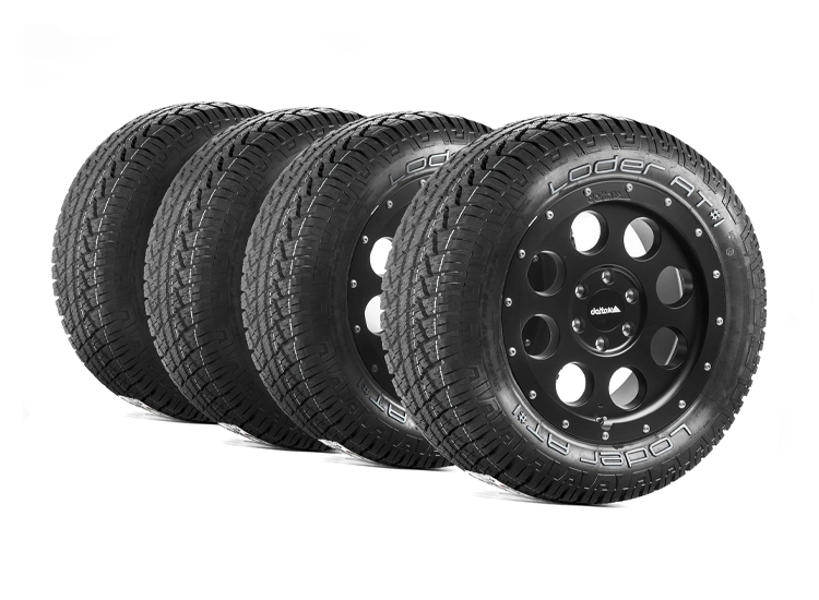 Delta 4X4 Klassik B 5/118 18" fälgpaket med Loder tire 255/55R18