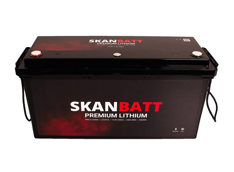 SKANBATT Premium Litium heat & blåtand 12V 200Ah 200A BMS