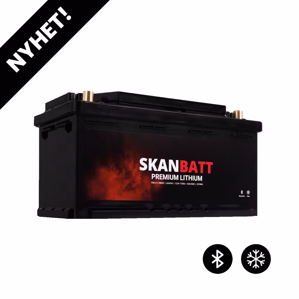 SKANBATT Premium Litium heat & blåtand 12V 178Ah 160A BMS
