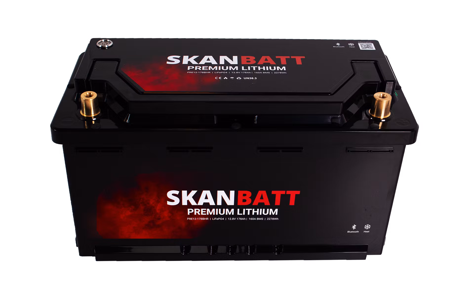 SKANBATT Premium Litium heat & blåtand 12V 178Ah 160A BMS