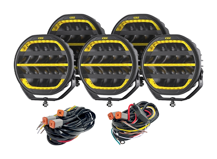 5-Pack OZZ XR3 P9 tum 65 LED Extraljus med varningsljus