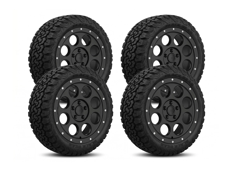 DIRT A.T D214 flatblack fälgpaket 8X18 6X130 ET48 CB84.1