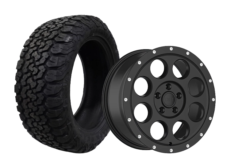 DIRT A.T D214 flatblack fälgpaket 8X18 6X130 ET48 CB84.1