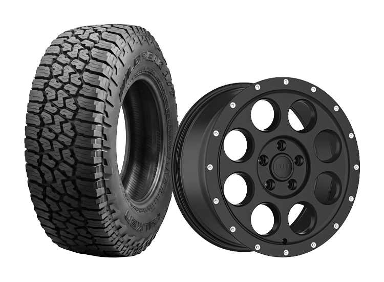 DIRT A.T D214 flatblack fälgpaket 8X18 6X120 ET45 CB74.6