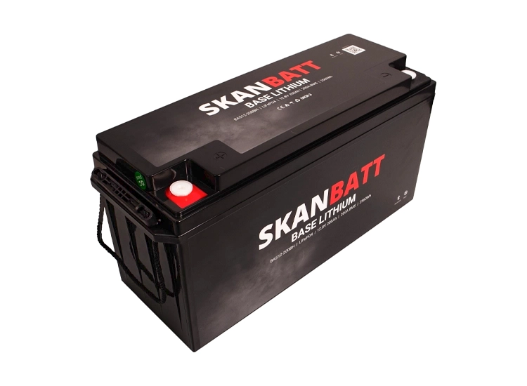SKANBATT Base Litium 12V 200Ah 200A BMS blåtand värme 3 Års garanti