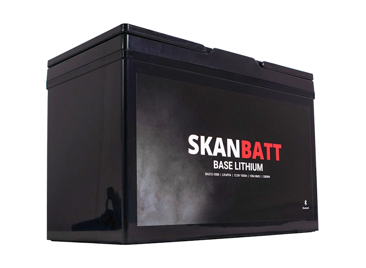 SKANBATT Base Litium 12V 100Ah 100A BMS blåtand 3 Års garanti - Husbil