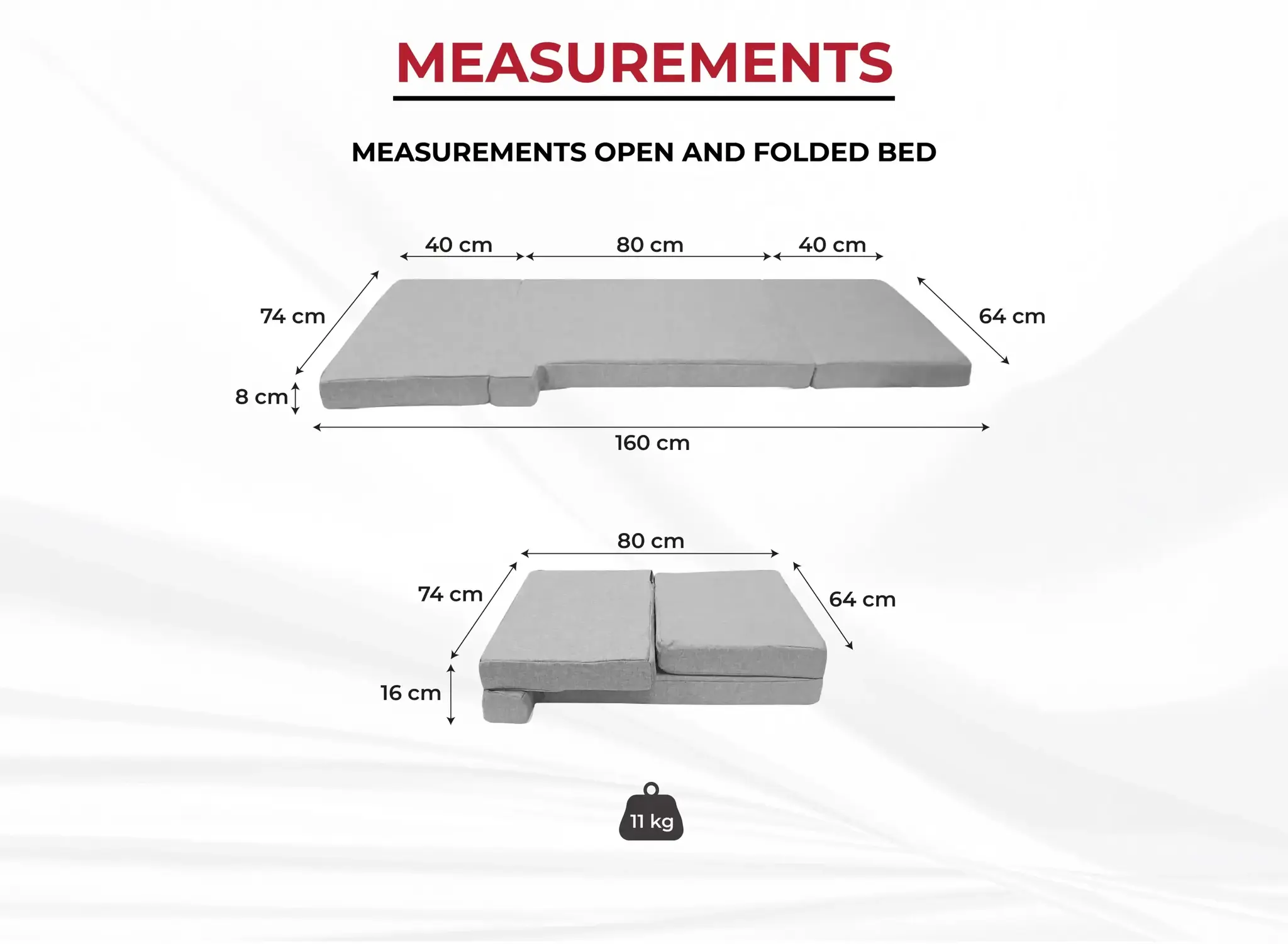 Fällbar madrass Ducato / Jumper / Boxer / Movano / PROACE MAX 2002-2026+