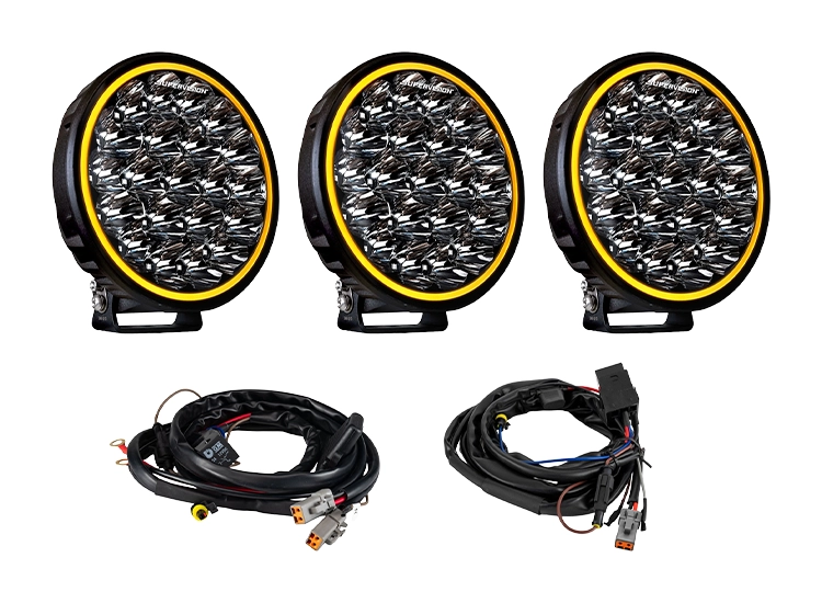 3-Pack Supervision Xtreme 9" LED extraljus med kabelsats