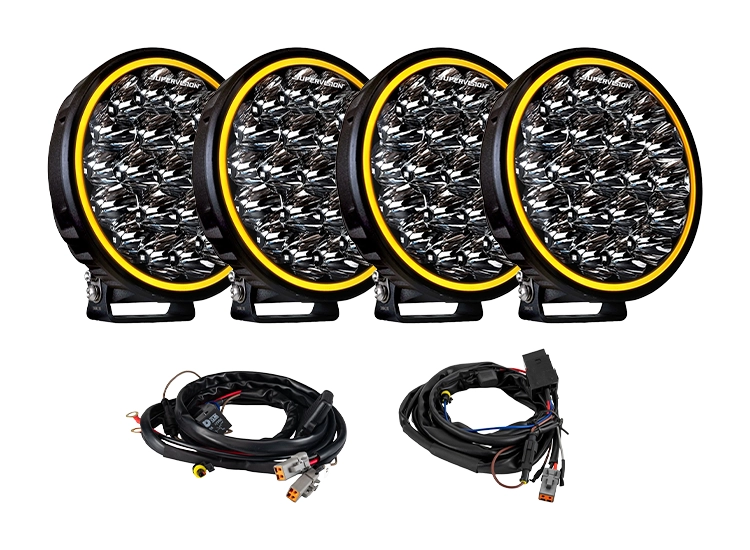 4-Pack Supervision Xtreme 9" LED extraljus med kabelsats