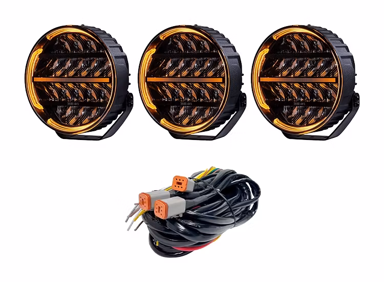 3-pack BriodLights Olympus 3.0 9 tum LED extraljus - Svart
