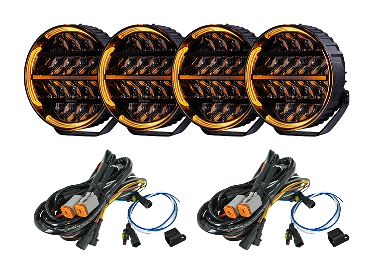4-pack BriodLights Olympus 3.0 9 tum LED extraljus - Svart