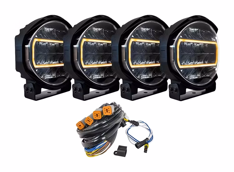 4-Pack BriodLights Edge 9 tum extraljus med kabelsats