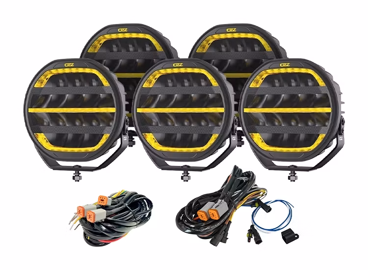 5-Pack OZZ XR3 P9 tum 65 LED Extraljus med varningsljus