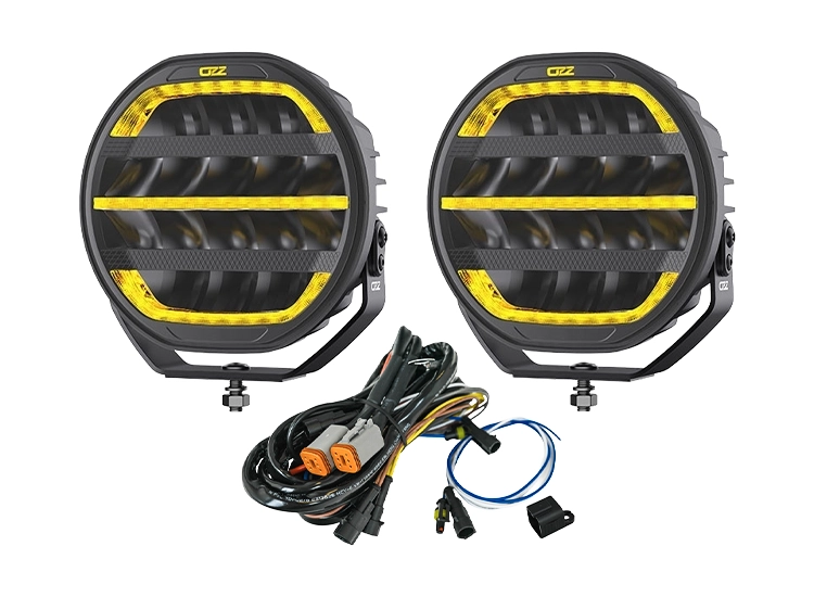 2-Pack OZZ XR3 P9 tum 65 LED Extraljus med varningsljus