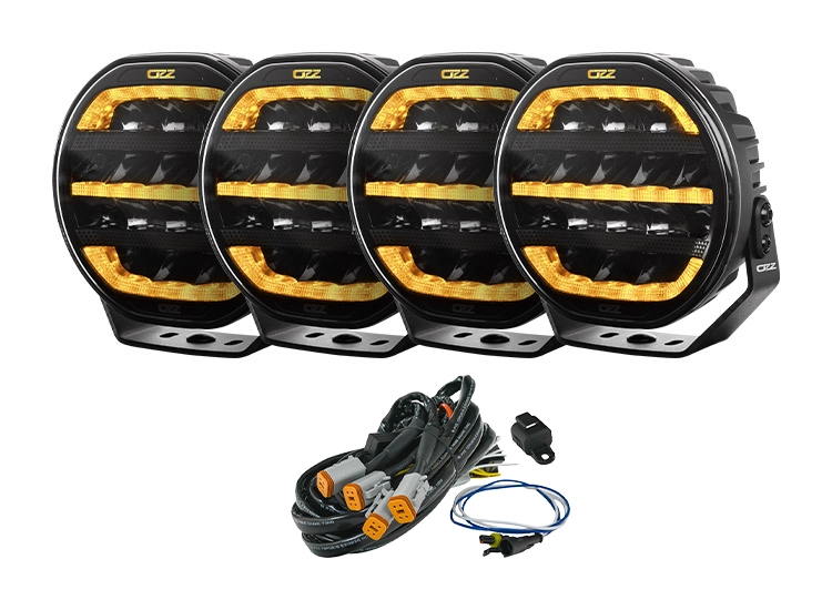 4-Pack OZZ XR2 P7" LED extraljus med kabelsats