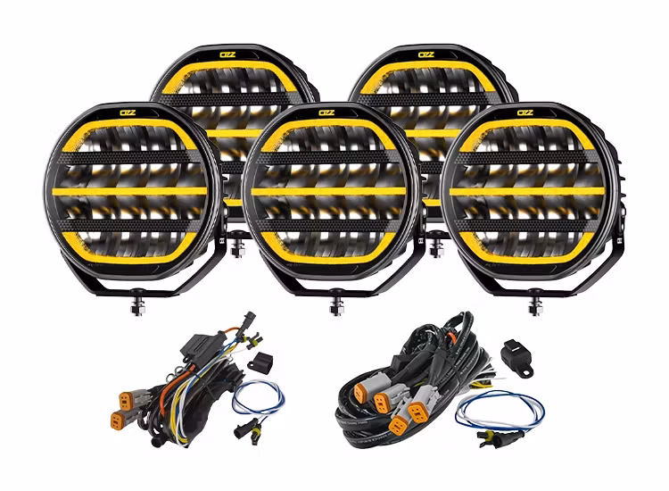 5-Pack OZZ XR2 P9 tum LED extraljus med kabelsats